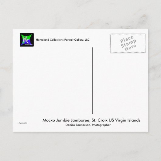 Amerikaanse Maagdeneilanden Vlag Mocko Jumbies USV Briefkaart (Achterkant)