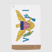 Amerikaanse Maagdeneilanden vlag monogram / golfha Golfhanddoek (Voorkant)
