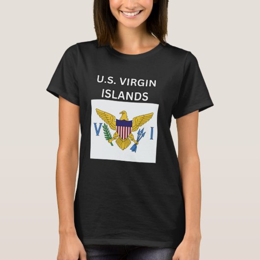 Amerikaanse Maagdeneilanden vlag ontwerp T-shirt (Voorkant)