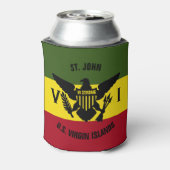 Amerikaanse Maagdeneilanden vlag sint-janskruid, r Blikjeskoeler (Blikje Achterkant)