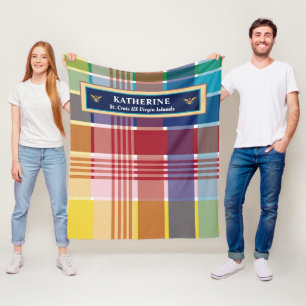 Amerikaanse Maagdeneilanden vlag St. Croix Madras Fleece Deken