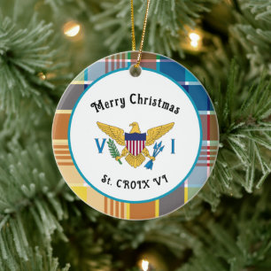 Amerikaanse Maagdeneilanden Vlag St. Croix Madras Keramisch Ornament