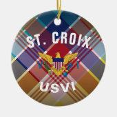 Amerikaanse Maagdeneilanden Vlag St. Croix Madras Keramisch Ornament (Voorkant)