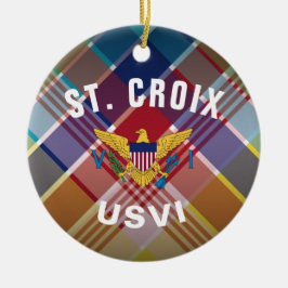 Amerikaanse Maagdeneilanden Vlag St. Croix Madras  Keramisch Ornament