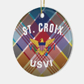Amerikaanse Maagdeneilanden Vlag St. Croix Madras Keramisch Ornament (Links)