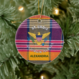 Amerikaanse Maagdeneilanden vlag St. Croix Madras  Keramisch Ornament