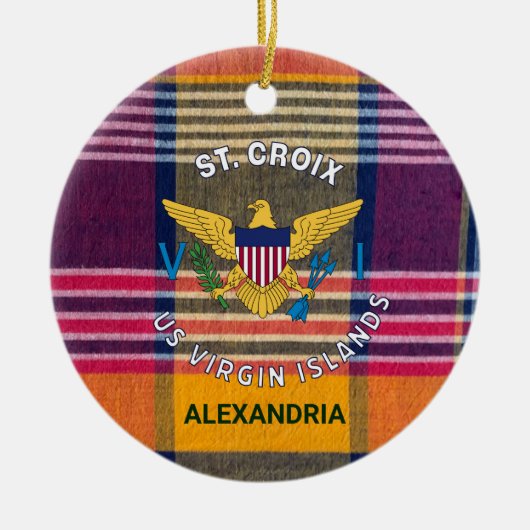 Amerikaanse Maagdeneilanden vlag St. Croix Madras  Keramisch Ornament (Voorkant)