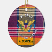 Amerikaanse Maagdeneilanden vlag St. Croix Madras  Keramisch Ornament (Links)
