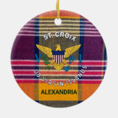 Amerikaanse Maagdeneilanden vlag St. Croix Madras  Keramisch Ornament (Achterkant)
