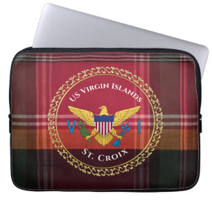 Amerikaanse Maagdeneilanden vlag St. Croix Madras  Laptop Sleeve