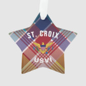 Amerikaanse Maagdeneilanden Vlag St. Croix Madras Ornament (achterkant)