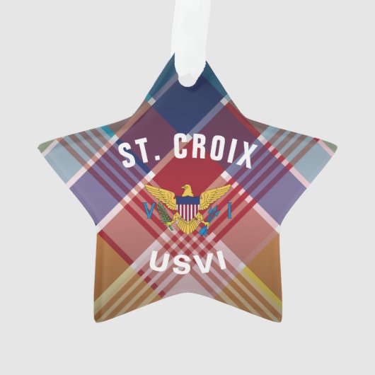 Amerikaanse Maagdeneilanden Vlag St. Croix Madras  Ornament (achterkant)