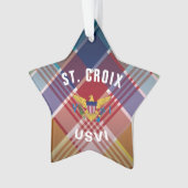 Amerikaanse Maagdeneilanden Vlag St. Croix Madras  Ornament (voorkant)