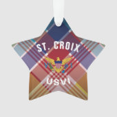 Amerikaanse Maagdeneilanden Vlag St. Croix Madras Ornament (voorkant)