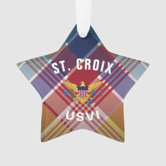 Amerikaanse Maagdeneilanden Vlag St. Croix Madras  Ornament (voorkant)