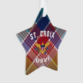 Amerikaanse Maagdeneilanden Vlag St. Croix Madras Ornament (voorkant)