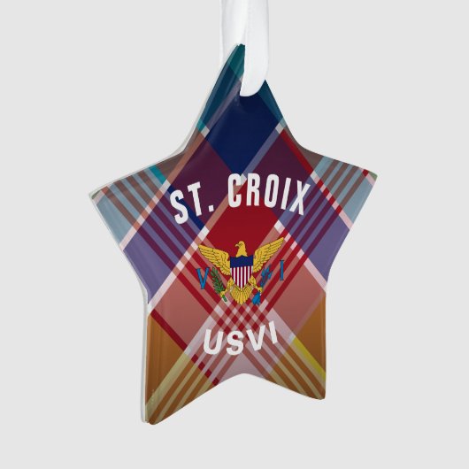 Amerikaanse Maagdeneilanden Vlag St. Croix Madras  Ornament (voorkant)