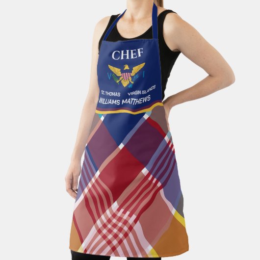 Amerikaanse Maagdeneilanden vlag St. Croix Madras Schort (Insitu)