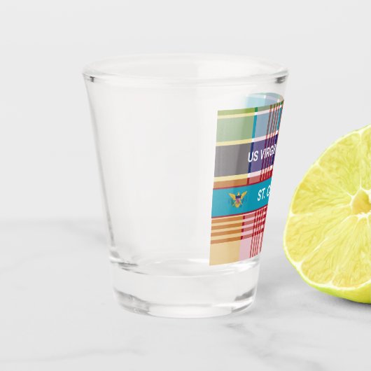 Amerikaanse Maagdeneilanden vlag St. Croix Madras  Shot Glas (Links)