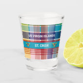 Amerikaanse Maagdeneilanden vlag St. Croix Madras  Shot Glas (Voorkant)