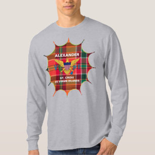Amerikaanse Maagdeneilanden vlag St. Croix Madras T-shirt