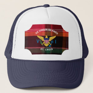 Amerikaanse Maagdeneilanden vlag St. Croix Madras  Trucker Pet