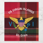 Amerikaanse Maagdeneilanden vlag St. Croix Madras  Wijn Etiket (Enkel label)
