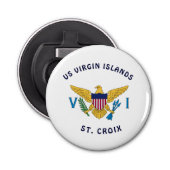 Amerikaanse Maagdeneilanden Vlag St. Croix persona Button Flesopener (Voorkant)