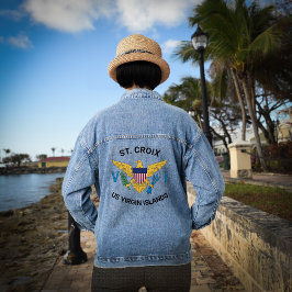 Amerikaanse Maagdeneilanden Vlag St. Croix US VI T Denim Jacket