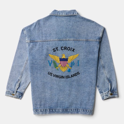 Amerikaanse Maagdeneilanden Vlag St. Croix US VI T Denim Jacket (Achterkant)