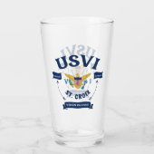 Amerikaanse Maagdeneilanden vlag St. Croix USVI Ca Glas (Achterkant)