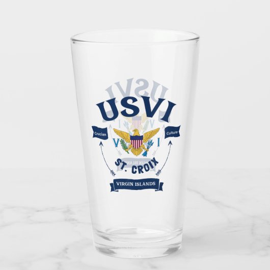 Amerikaanse Maagdeneilanden vlag St. Croix USVI Ca Glas (Achterkant)