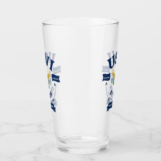 Amerikaanse Maagdeneilanden vlag St. Croix USVI Ca Glas (Links)