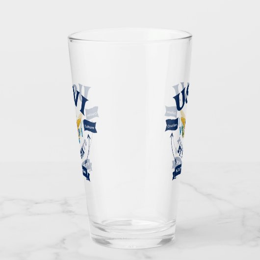 Amerikaanse Maagdeneilanden vlag St. Croix USVI Ca Glas (Rechts)