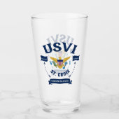 Amerikaanse Maagdeneilanden vlag St. Croix USVI Ca Glas (Voorkant)