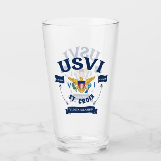 Amerikaanse Maagdeneilanden vlag St. Croix USVI Ca Glas (Voorkant)