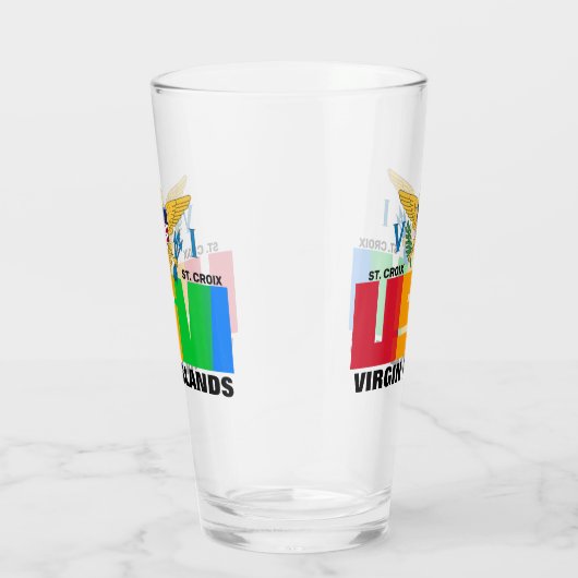 Amerikaanse Maagdeneilanden vlag St. Croix USVI Ca Glas (Rechts)