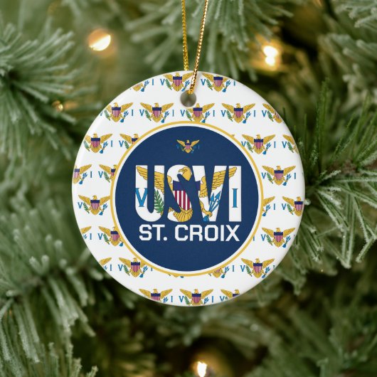 Amerikaanse Maagdeneilanden vlag St. Croix USVI Ca Keramisch Ornament (Boom)