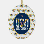 Amerikaanse Maagdeneilanden vlag St. Croix USVI Ca Keramisch Ornament (Rechts)