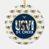 Amerikaanse Maagdeneilanden vlag St. Croix USVI Ca Keramisch Ornament (Voorkant)
