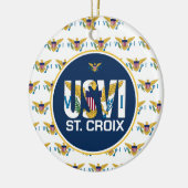 Amerikaanse Maagdeneilanden vlag St. Croix USVI Ca Keramisch Ornament (Links)