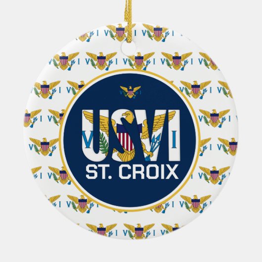 Amerikaanse Maagdeneilanden vlag St. Croix USVI Ca Keramisch Ornament (Achterkant)