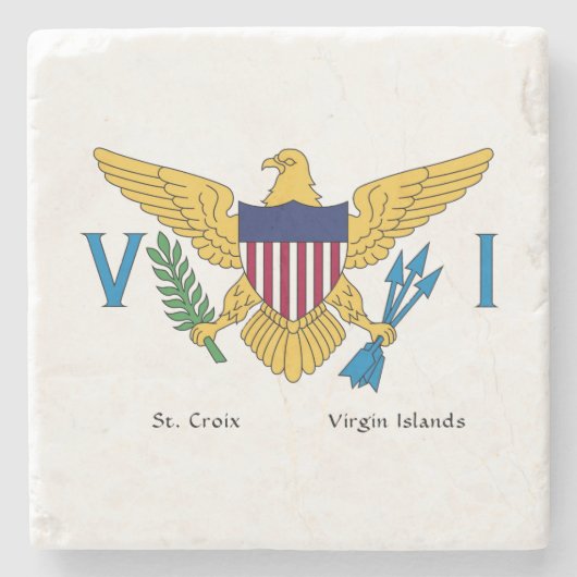 Amerikaanse Maagdeneilanden vlag St. Croix USVI Ca Stenen Onderzetter (Voorkant)