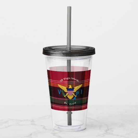 Amerikaanse Maagdeneilanden vlag St. Croix USVI Ma Acryl Drinkbeker (Voorkant)