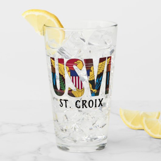 Amerikaanse Maagdeneilanden vlag St. Croix USVI Ma Glas (Voorkant ijs)