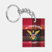 Amerikaanse Maagdeneilanden vlag St. Croix USVI Ma Sleutelhanger (Voorkant Links)
