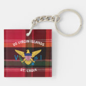 Amerikaanse Maagdeneilanden vlag St. Croix USVI Ma Sleutelhanger (Achterkant)