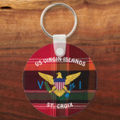 Amerikaanse Maagdeneilanden vlag St. Croix USVI Ma Sleutelhanger (Voorkant)
