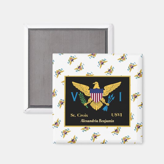 Amerikaanse Maagdeneilanden vlag St. Croix USVI Magneet (Voorkant / Achterkant)