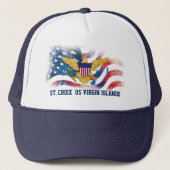 Amerikaanse Maagdeneilanden vlag St. Croix USVI pa Trucker Pet (Voorkant)